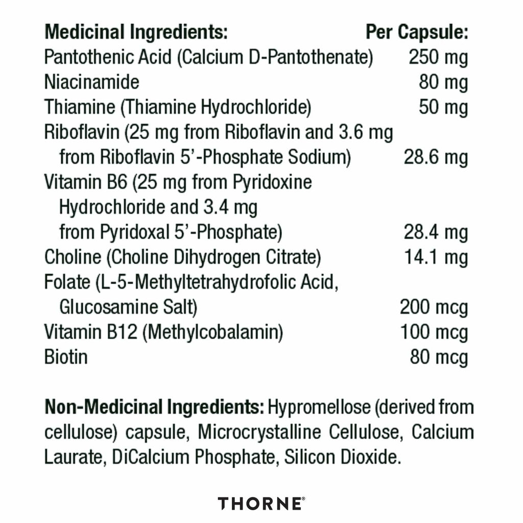 Thorne Stress B-Complex - Vitamin B Complex for Stress Support - 60 Capsules - 60 Servings 🍁 All In One Marketplace Canada