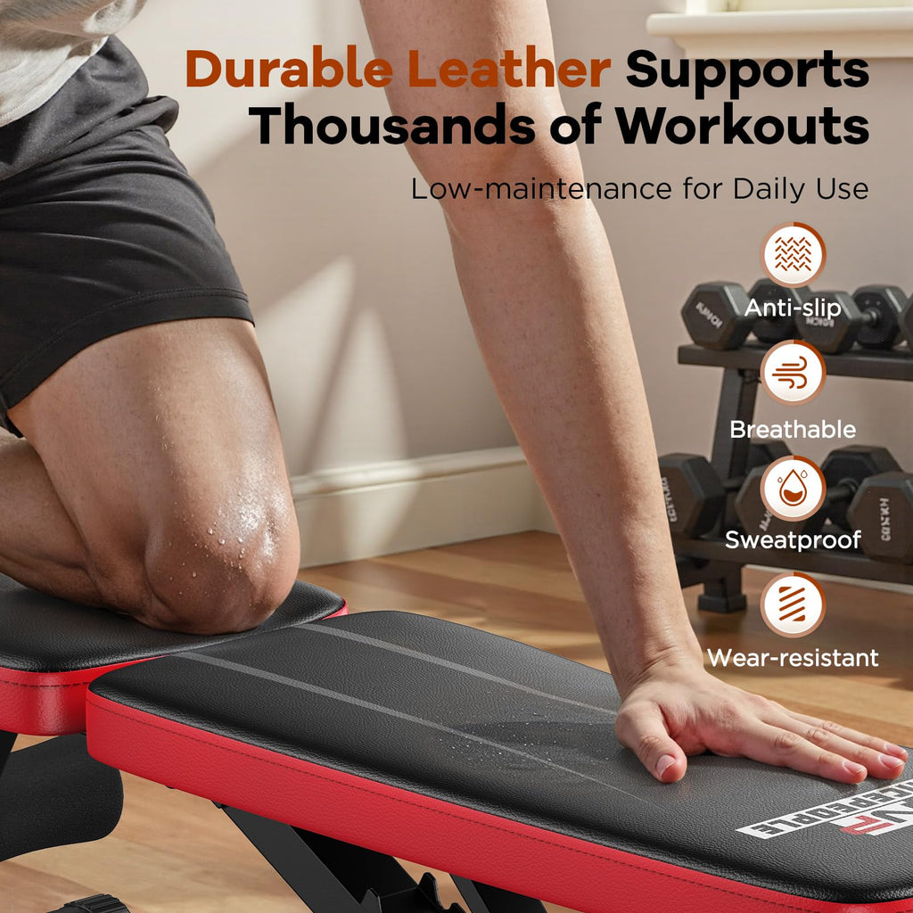 NICEPEOPLE Foldable Basic Weight Bench for Home Gym, Workout Bench with 8 Backrests, 660LBS Weight Capacity Adjustable Bench 🍁 All In One Marketplace Canada