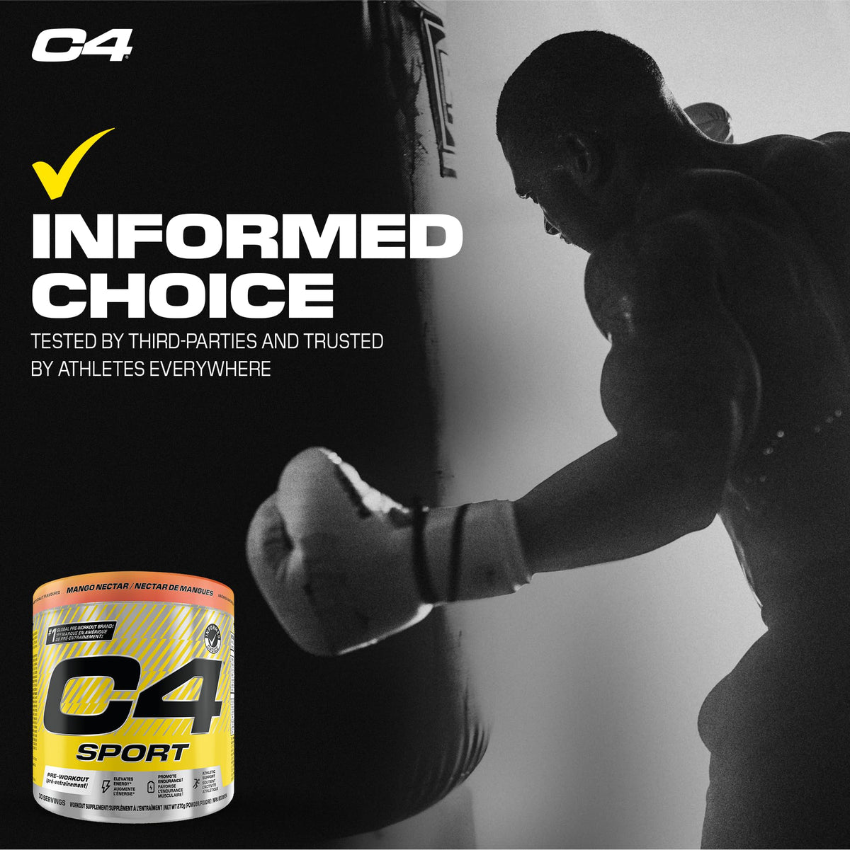 Cellucor C4 Sport Pre Workout Powder - Preworkout Energy with Creatine, Beta-Alanine, and 135mg Caffeine - NSF Certified for Sport - Mango Nectar, 30 Servings 🍁 All In One Marketplace Canada