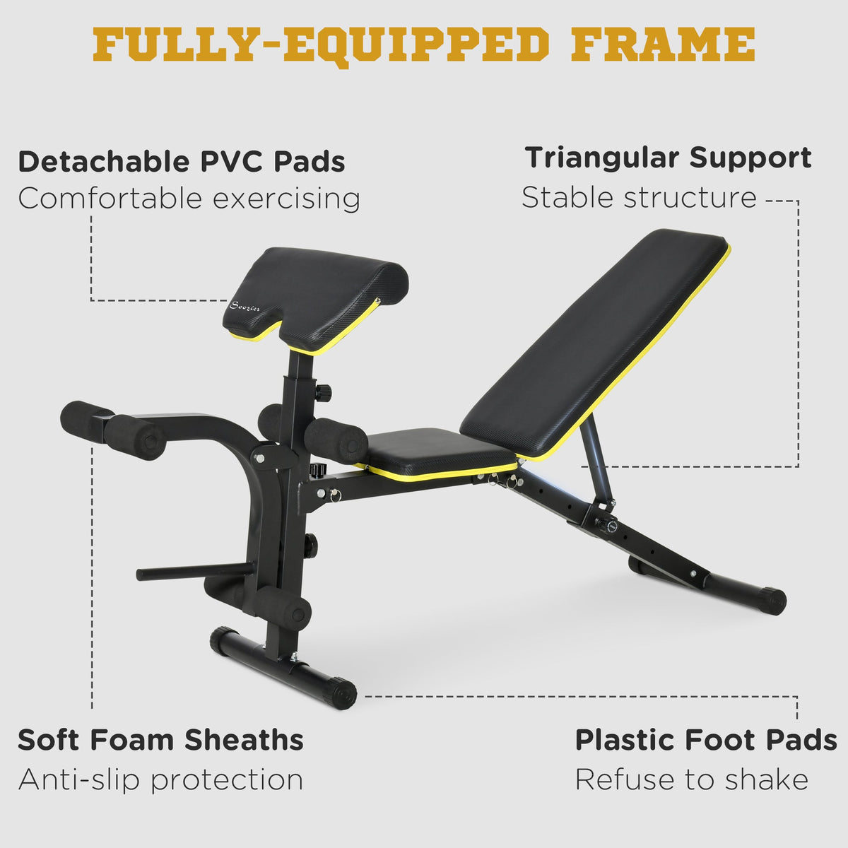 Adjustable Weight Bench, Sit Up Dumbbell Bench, Multi-Functional Purpose Hyper Extension Workout Bench with Adjustable Seat and Back Angle
